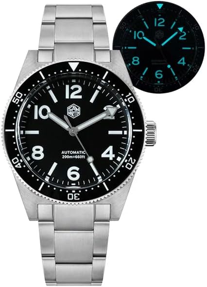 San Martin SN0139 Automatik-Uhr – Edelstahl, Schwarz-Weiss, 39 mm