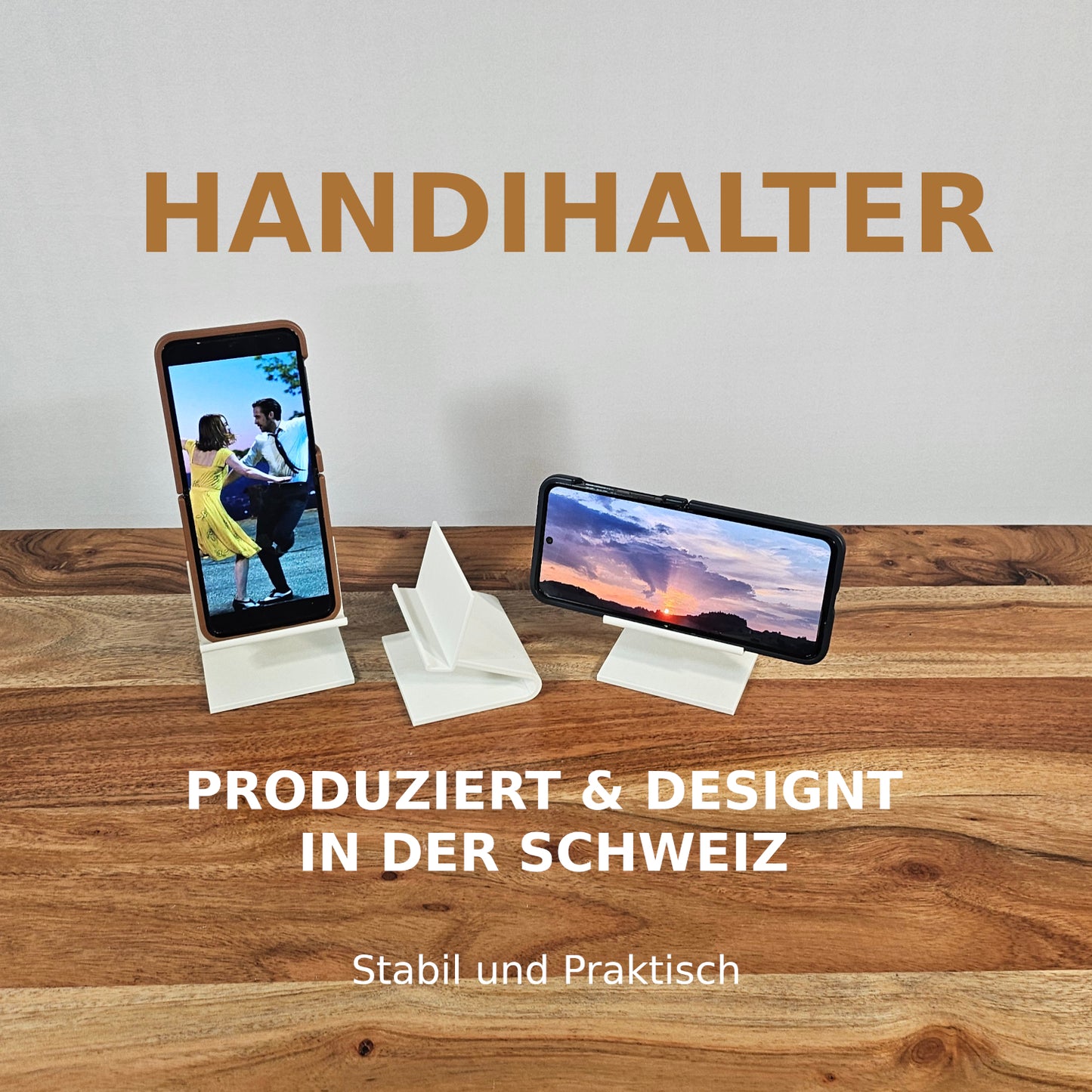 Handyhalter Set stabil praktisch Weiss - Hergestellt & Designt in der Schweiz