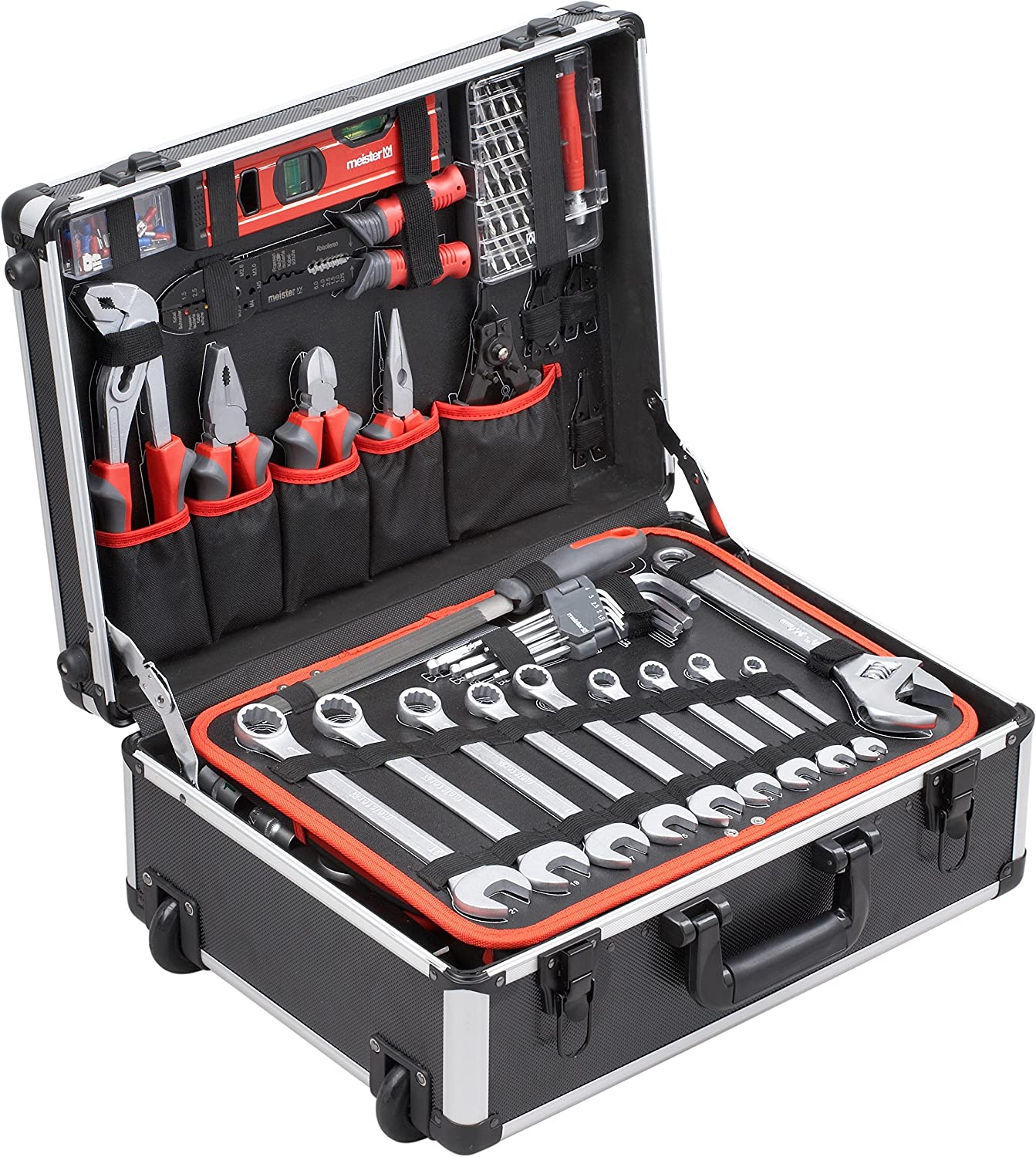 🧰 Meister Werkzeugtrolley 156-teilig – Profi-Werkzeugkoffer fahrbar