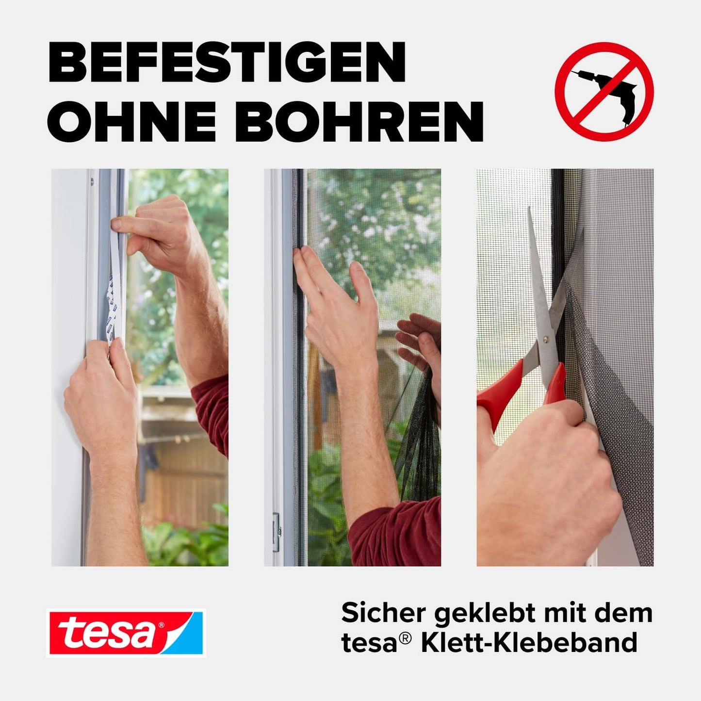 Fliegengitter Fenster 110x130 cm anthrazit selbstklebend - tesa Insect Stop