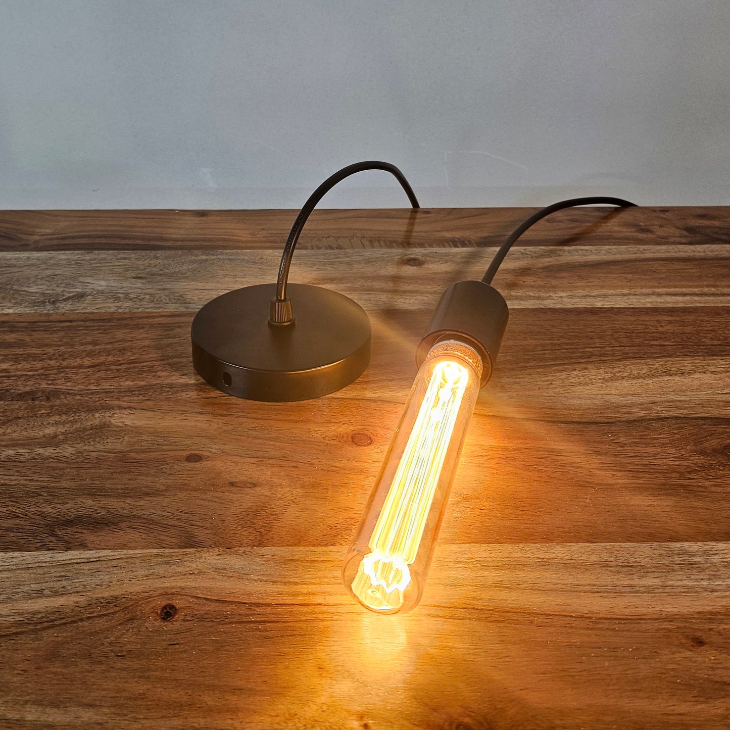 Suspension vintage, 1 ampoule, avec ampoule d'ambiance LED | Noir | E27 | 1800 K
