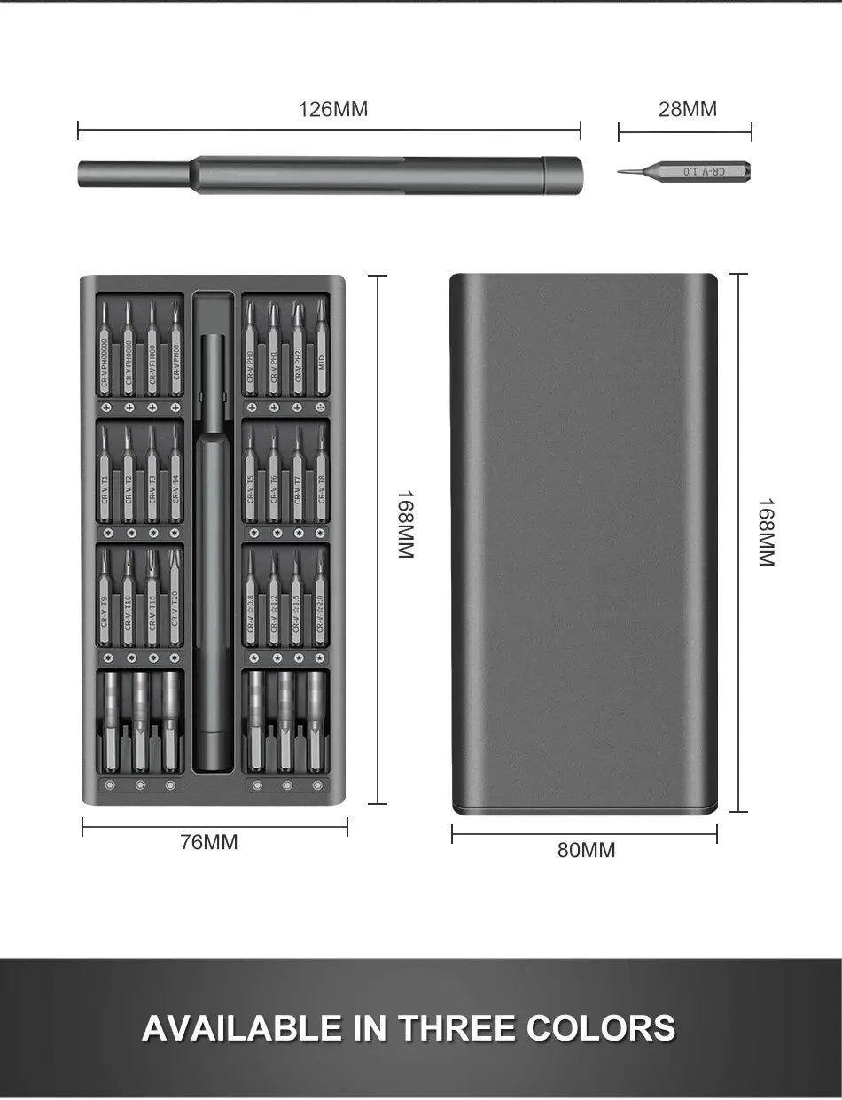 63-in-1 Präzisions-Schraubendreher-Set – magnetisch, CR-V Stahl, Profi-Werkzeug für Elektronik & Feinarbeiten