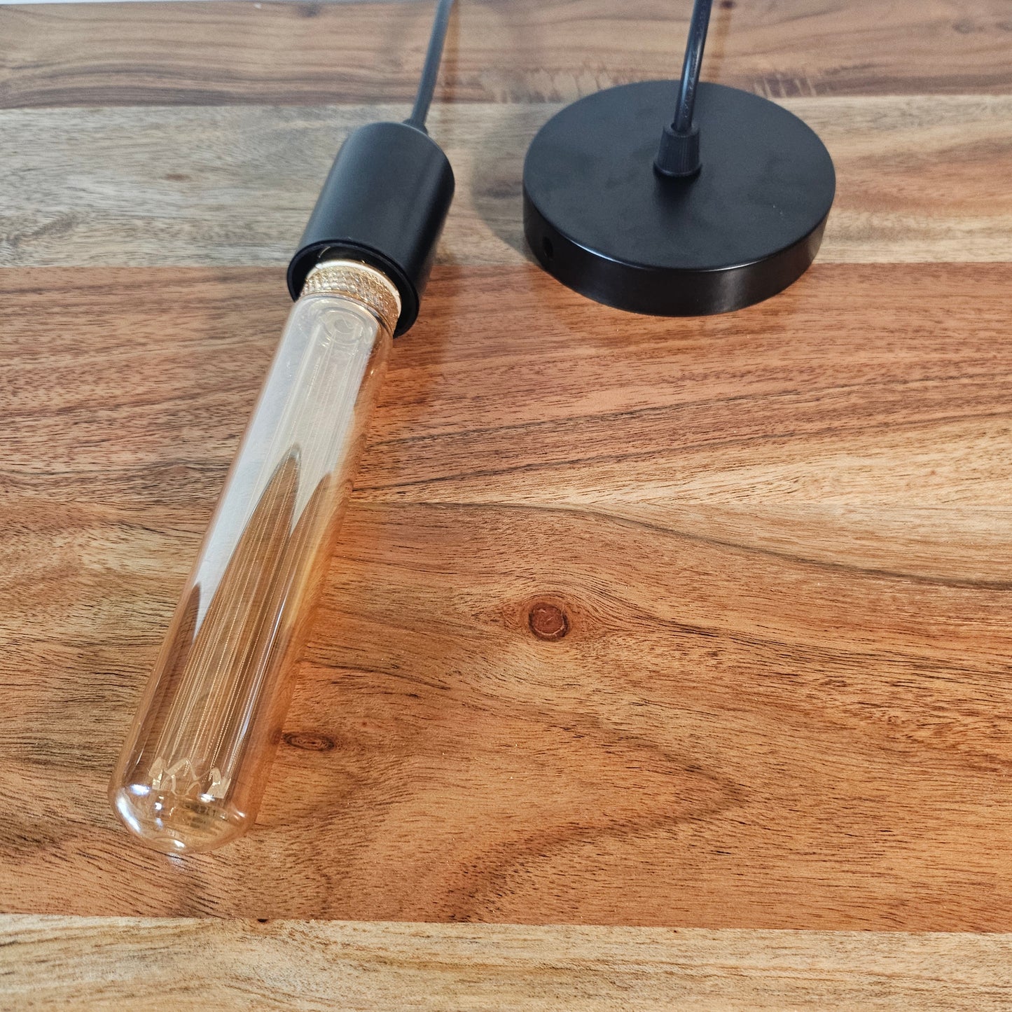 Suspension vintage, 1 ampoule, avec ampoule d'ambiance LED | Noir | E27 | 1800 K