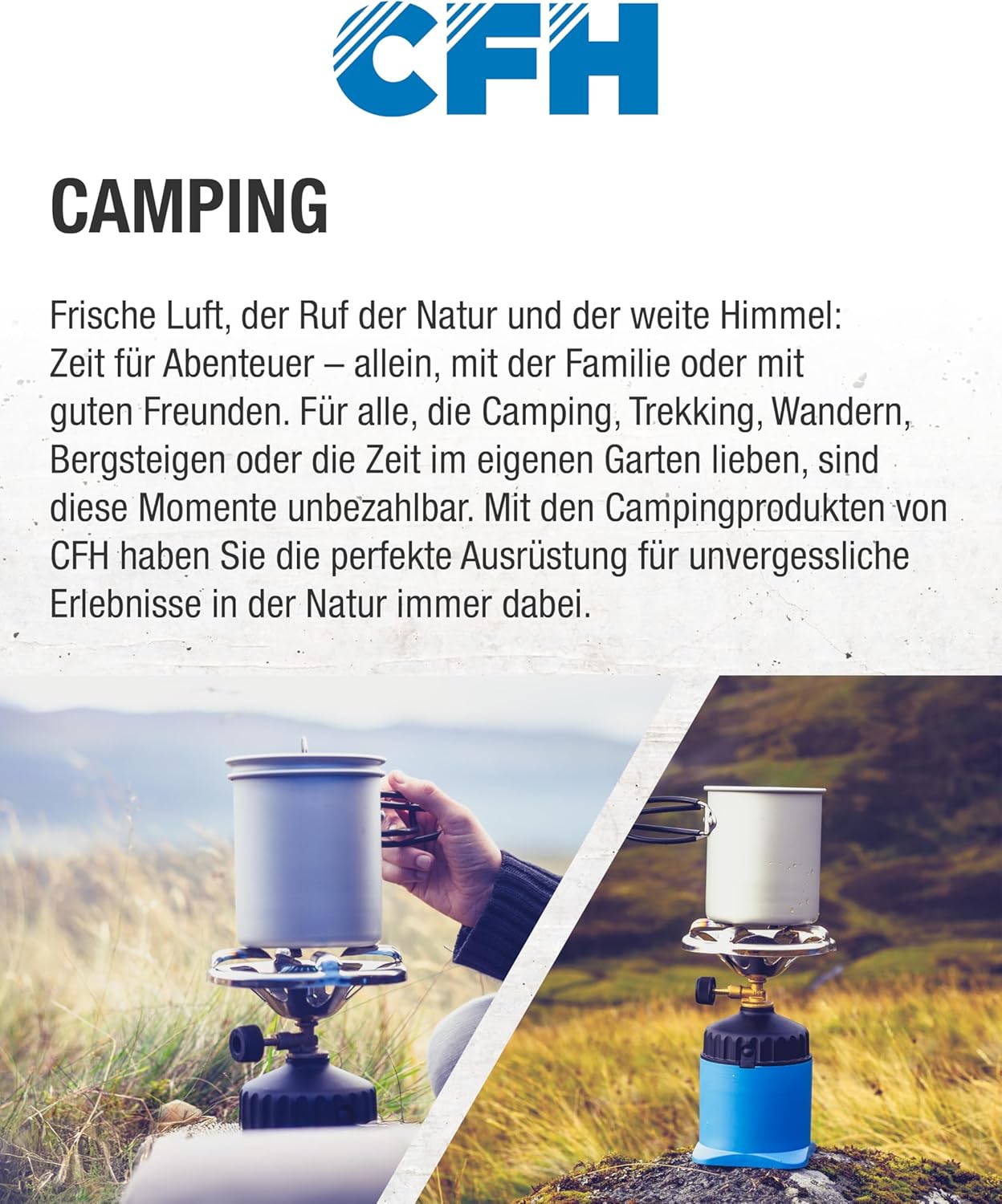 CFH Gasregler mit Gasschlauch 50 mbar – für Grill & Camping