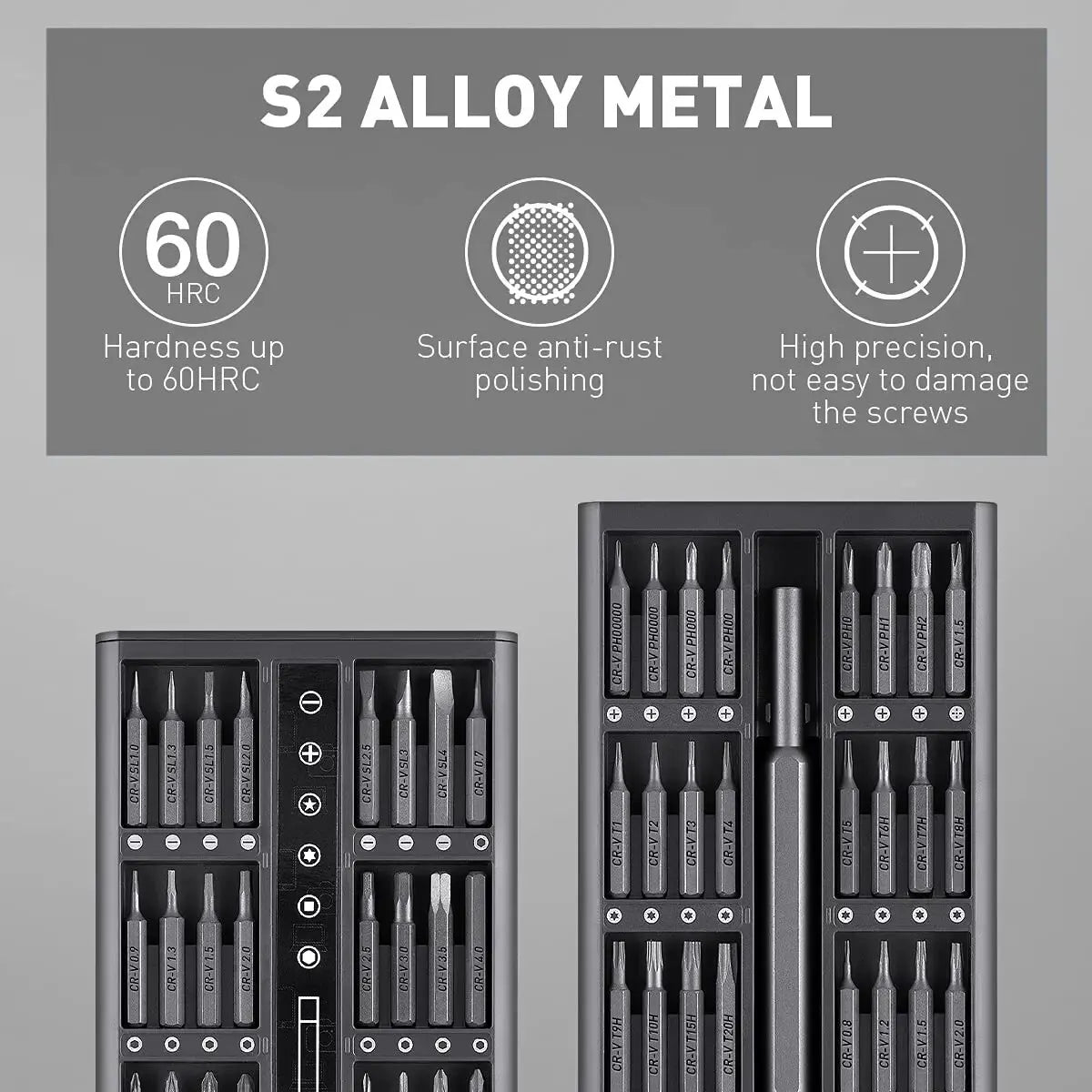 63-in-1 Präzisions-Schraubendreher-Set – magnetisch, CR-V Stahl, Profi-Werkzeug für Elektronik & Feinarbeiten