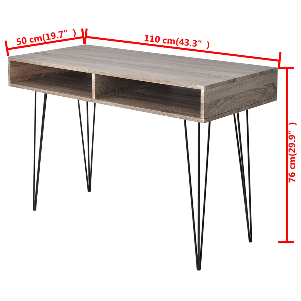 Bureau à 2 compartiments gris