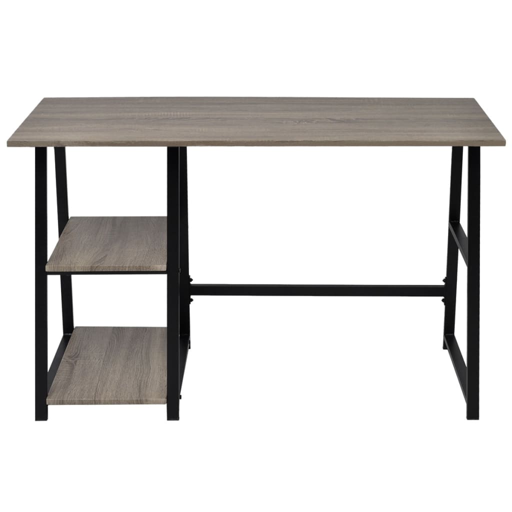Bureau avec 2 étagères gris et chêne