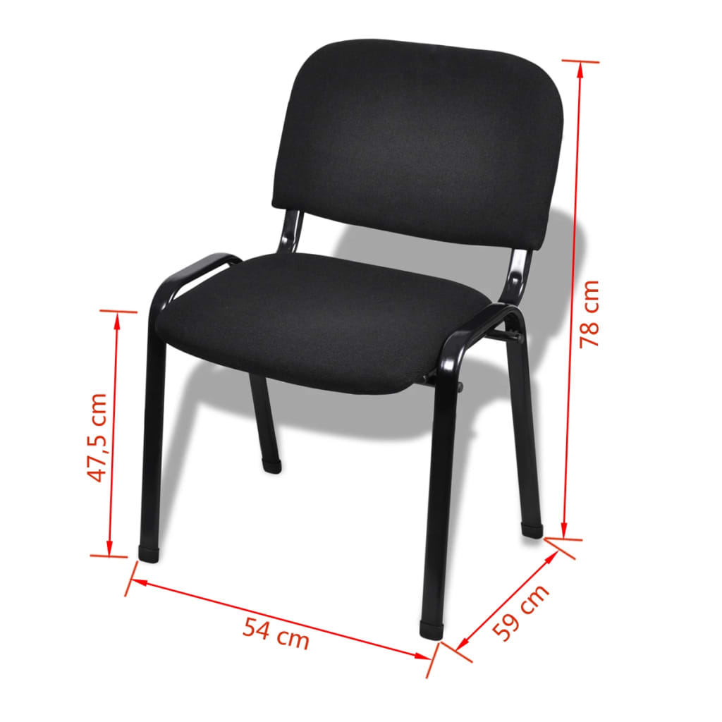 Stapelbare Bürostühle 4 Stk. Stoff Schwarz