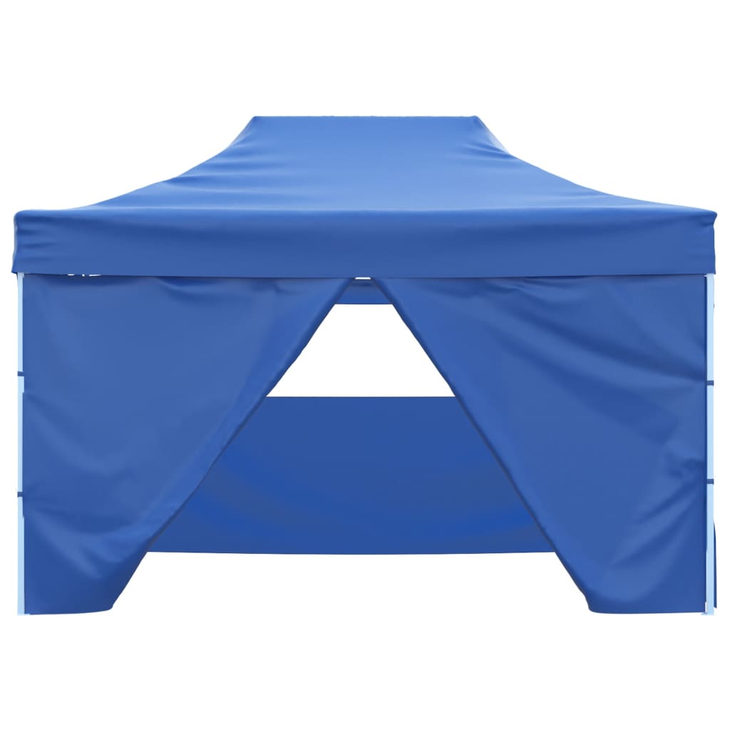 Pop-Up folding tent with 4 side panels 3x4.5 m Blue