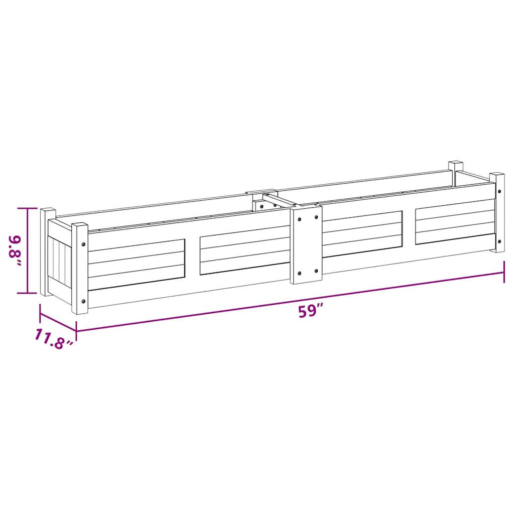 Garten-Hochbeet Akazienholz 150x30x25 cm