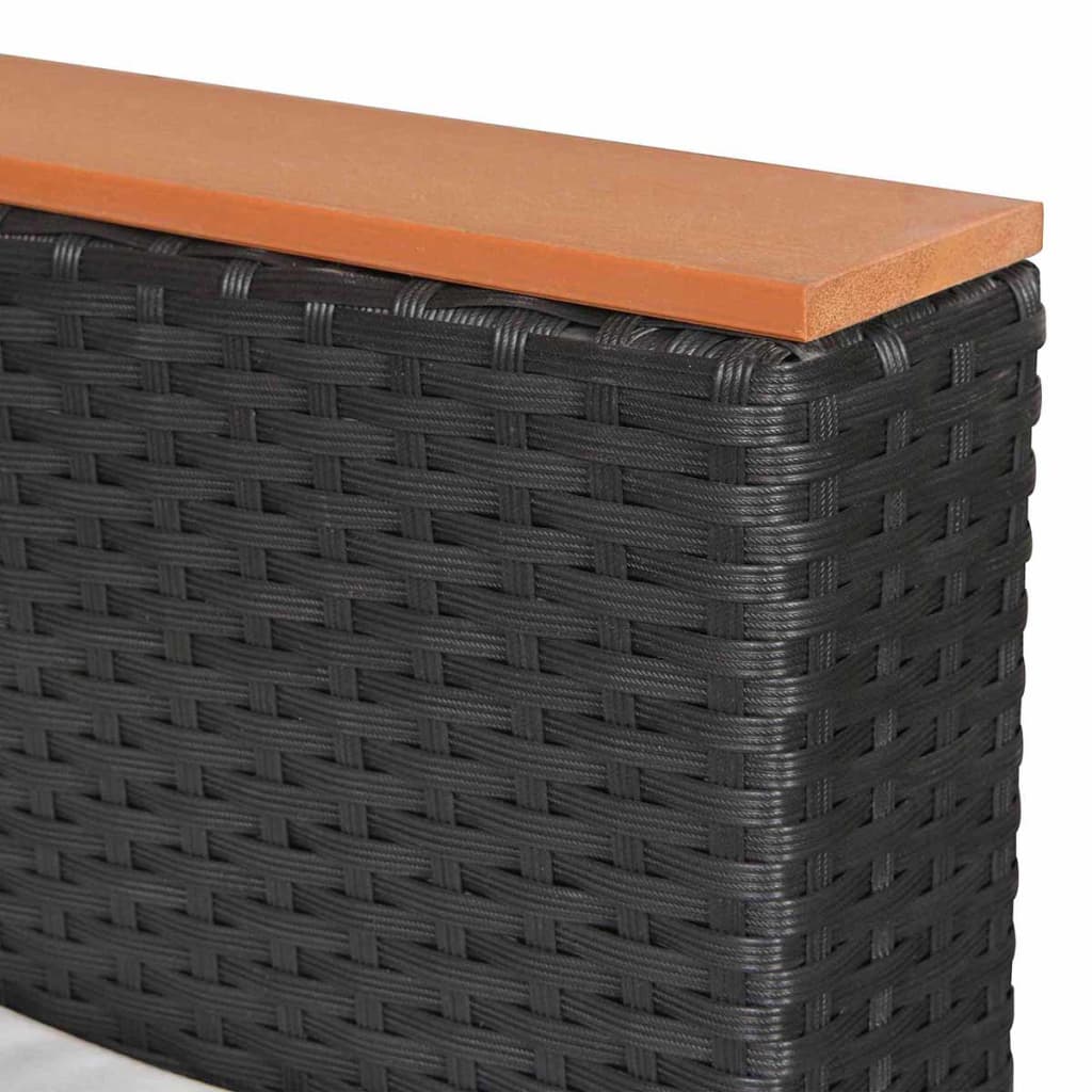 10 pièces. Salon de jardin avec coussins poly rotin noir