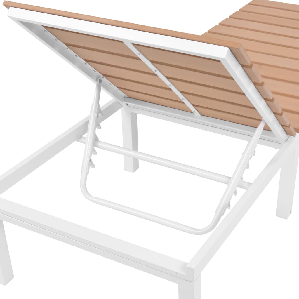 Sun lounger aluminum and WPC brown