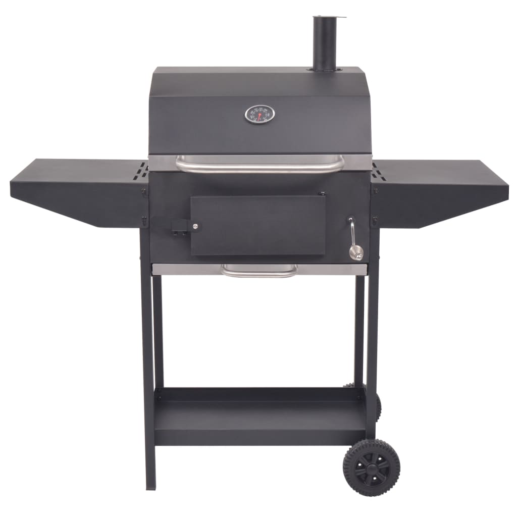 Fumoir à charbon de bois avec étagère noir