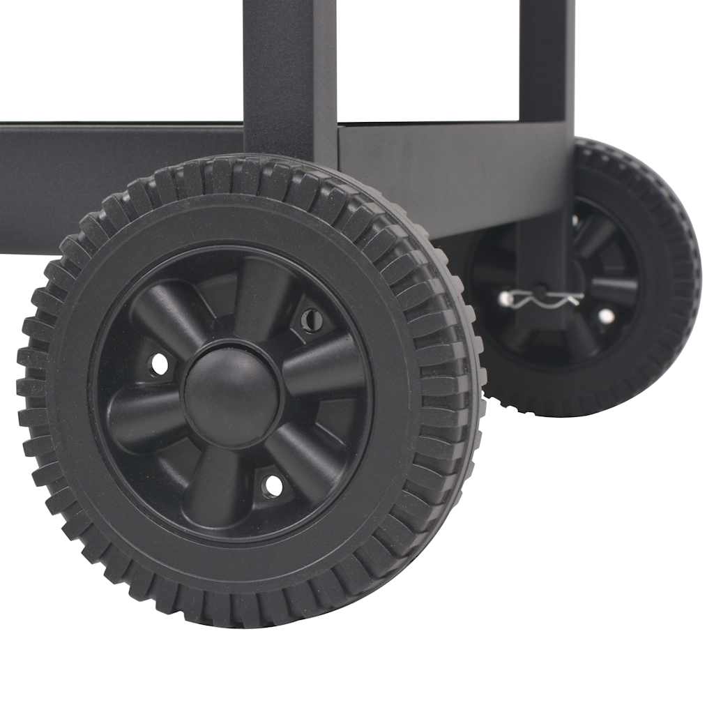Fumoir à charbon de bois avec étagère noir