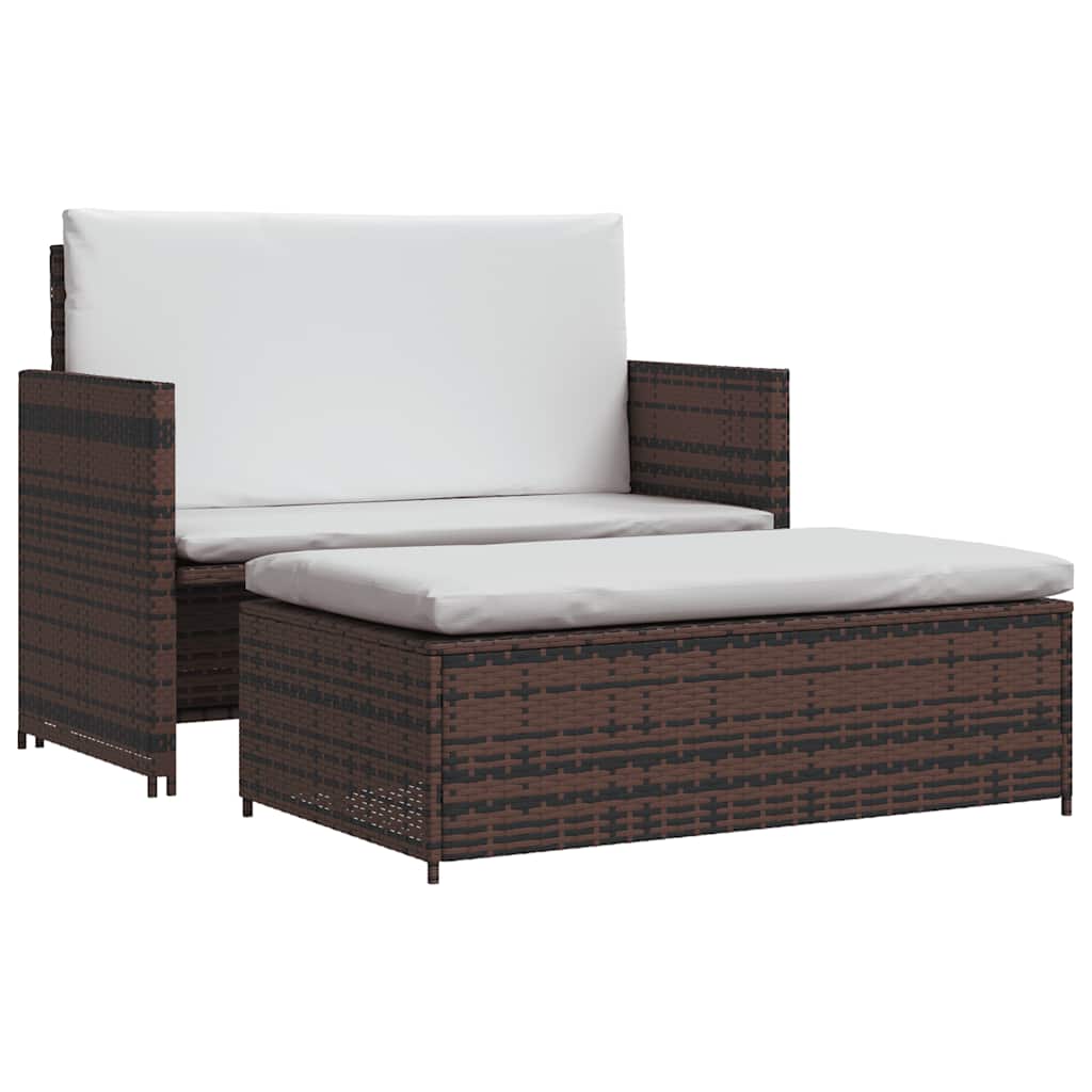 Gartensofa Poly Rattan Braun