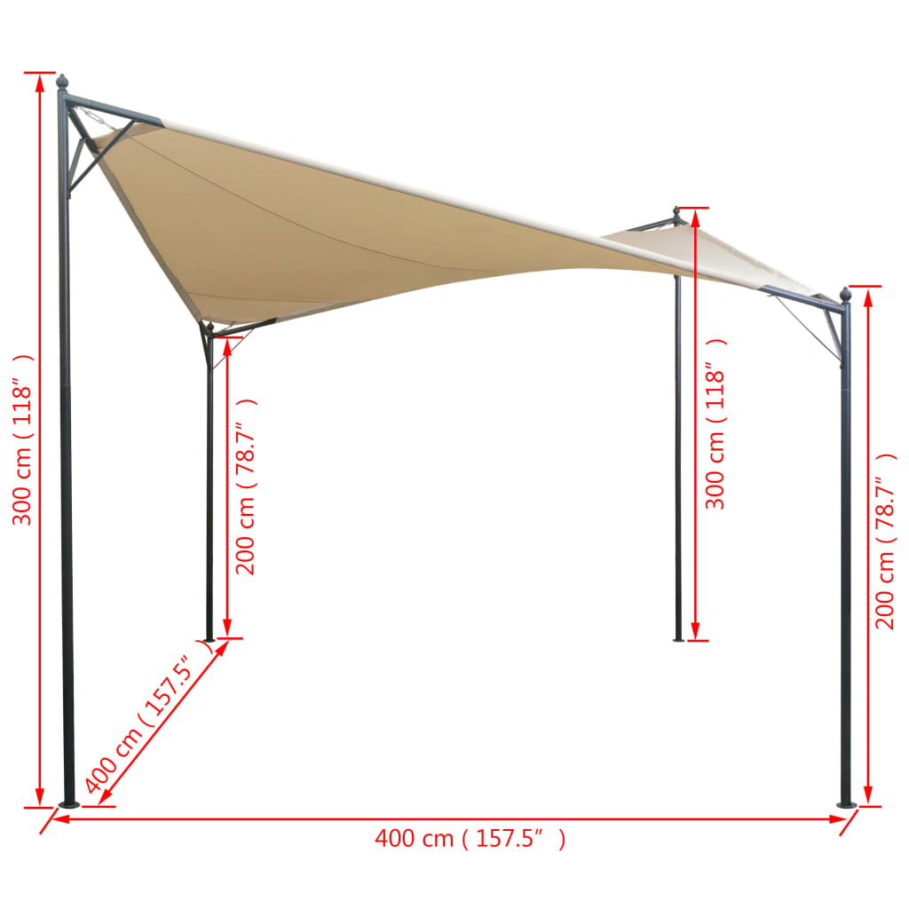 Sonnensegel mit Gestell Pavillon 4x4 m