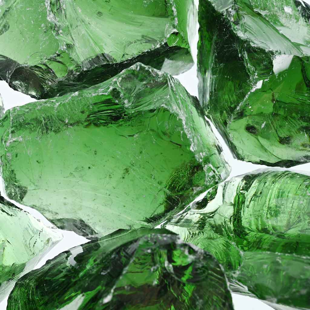 Gabionensteine aus Glas Grün 60-120 mm 25 kg