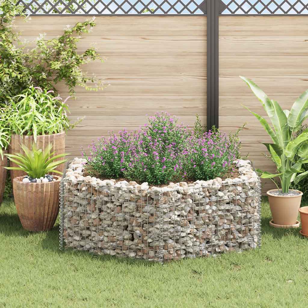Sechseckiges Gabionen-Hochbeet 160×140×50 cm