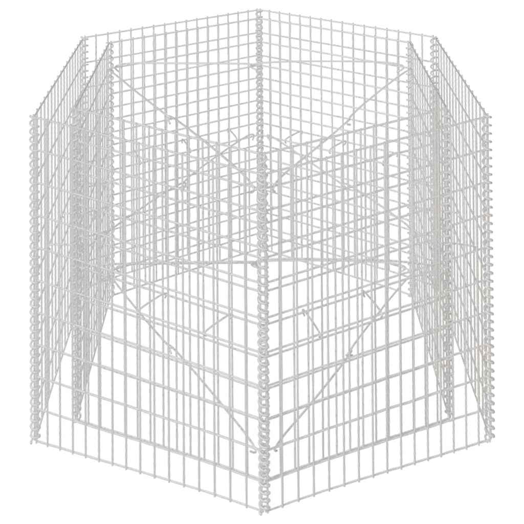 Sechseckiges Gabionen-Hochbeet 160×140×100 cm