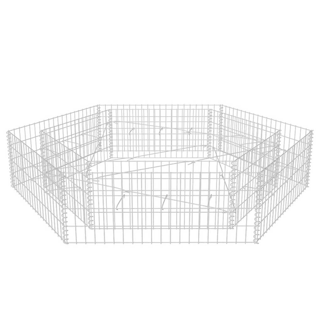 Sechseckiges Gabionen-Hochbeet 200x173x40 cm