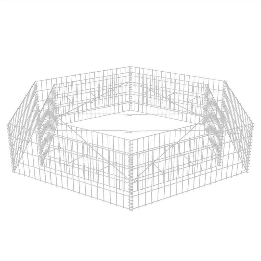 Sechseckiges Gabionen-Hochbeet 200x173x40 cm