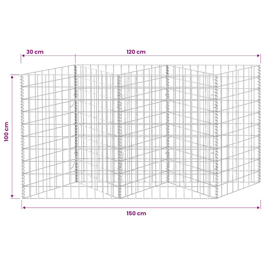 Gabionenkorb Pflanzkasten Gemüse-Hochbeet Stahl 120×30×100 cm