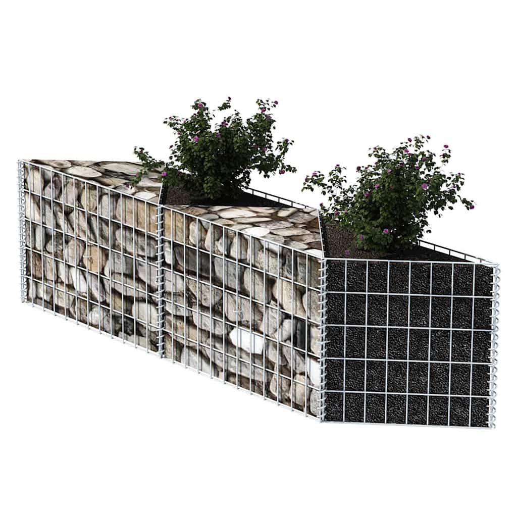 Gabion basket planter vegetable raised bed steel 120×30×50 cm