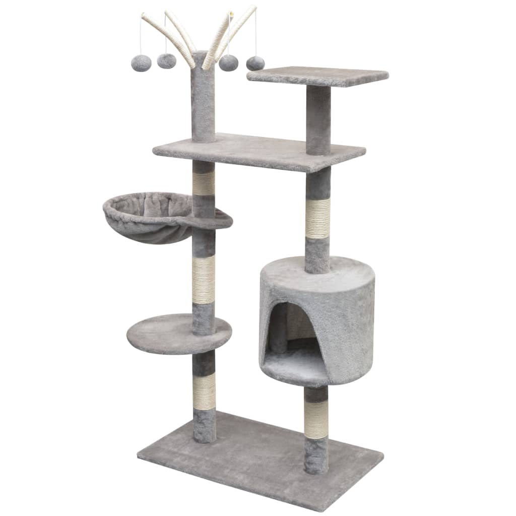 Arbre à chat 125 cm gris