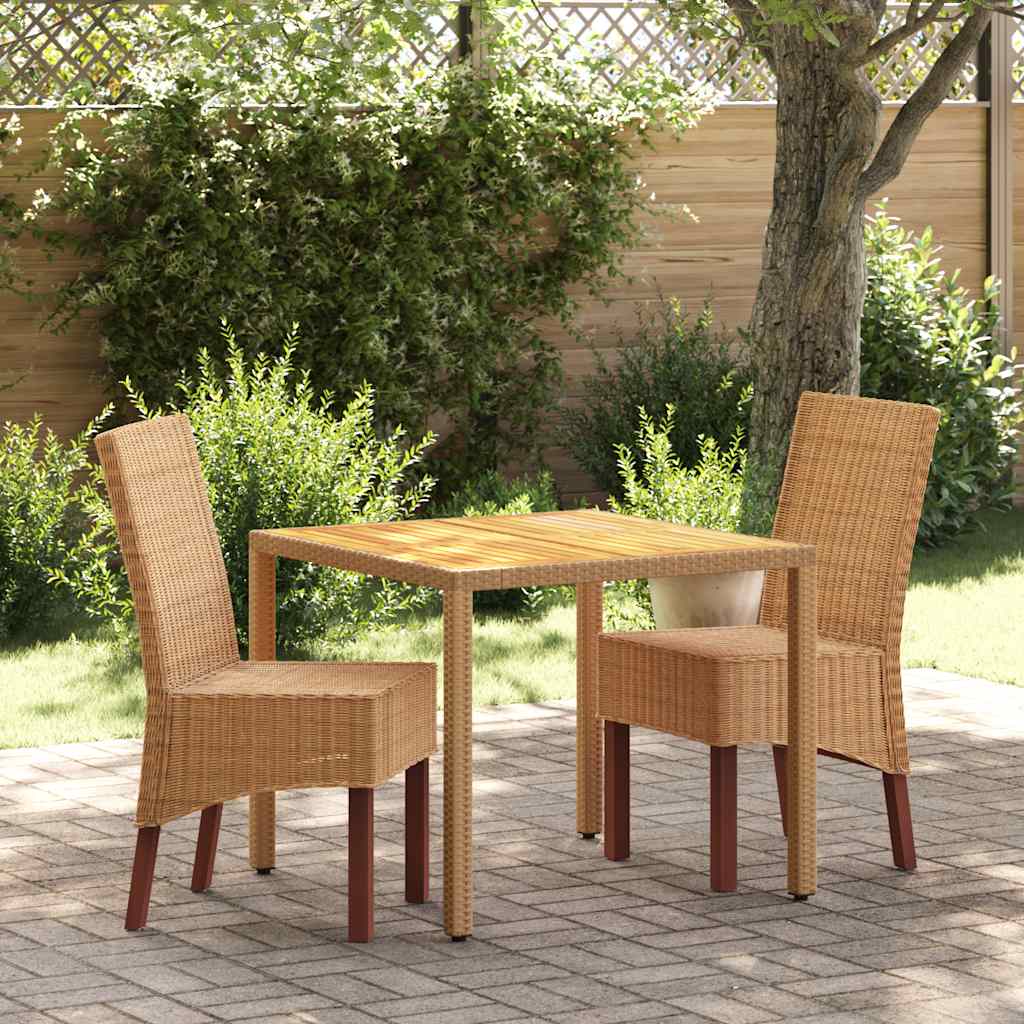 Dining Chairs 2 pcs. Brown Natural Rattan