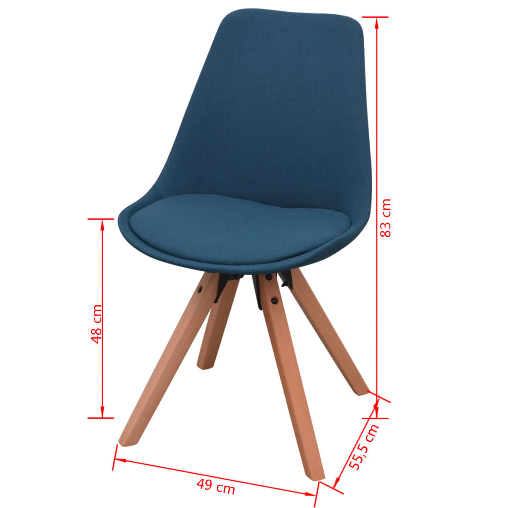 Esszimmerstühle 4 Stk. Blau Stoff