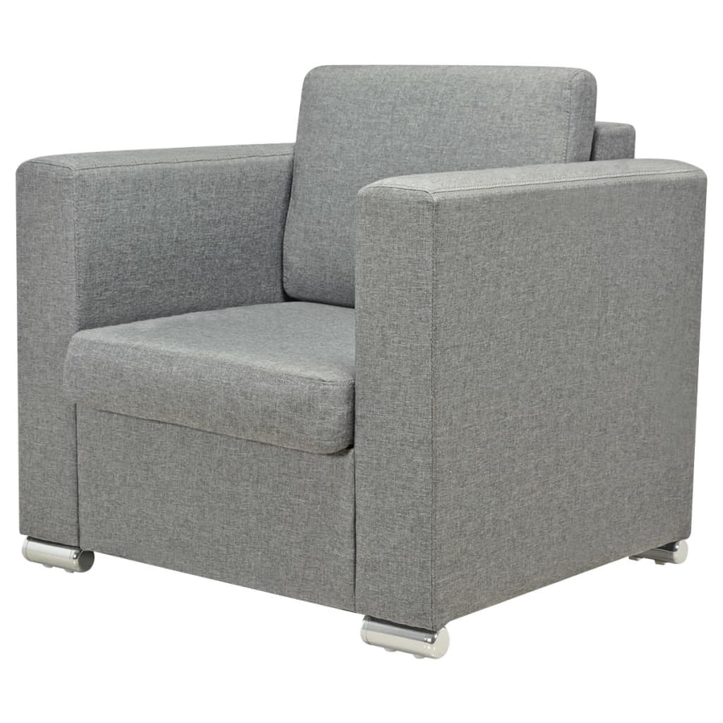 Fauteuil tissu gris clair