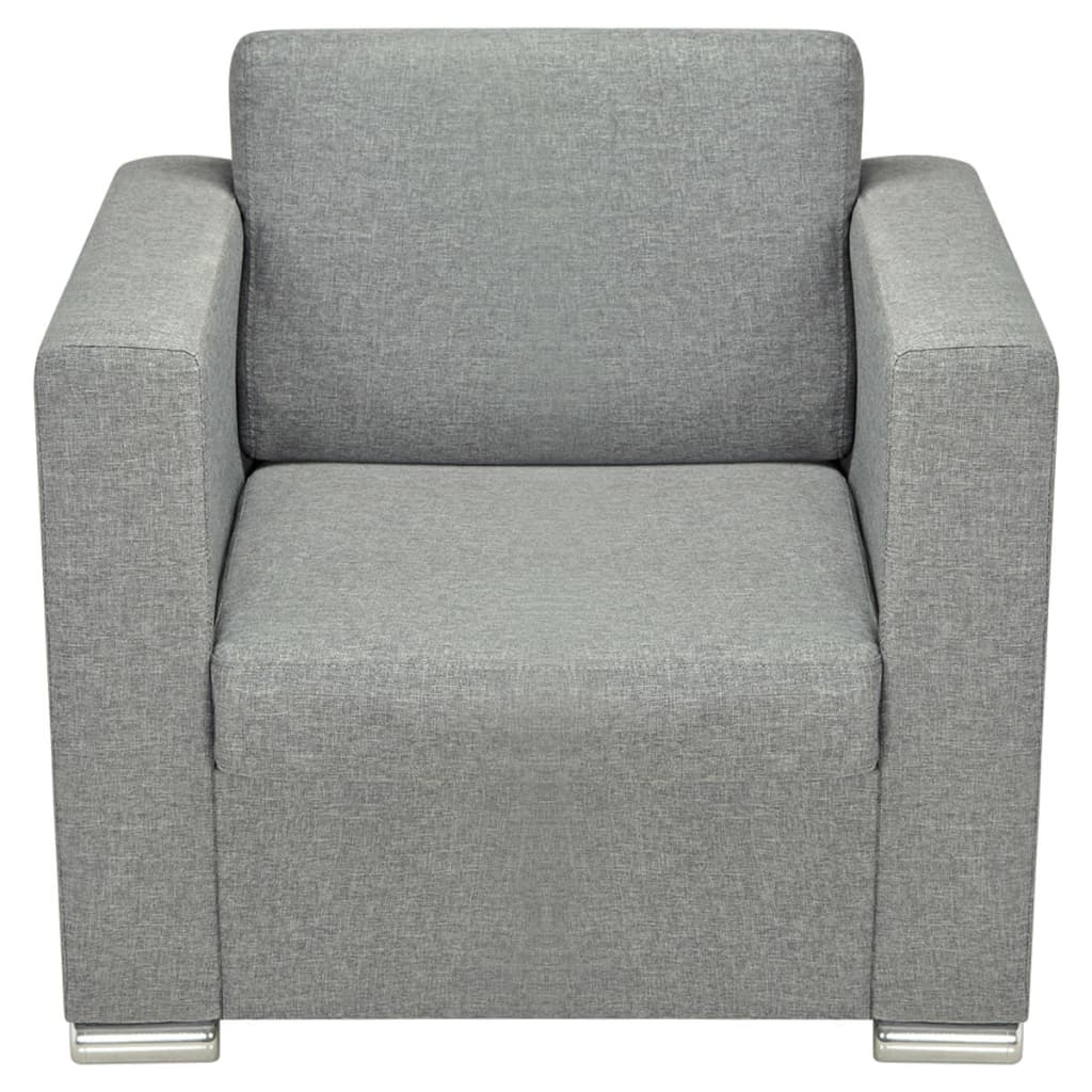 Fauteuil tissu gris clair