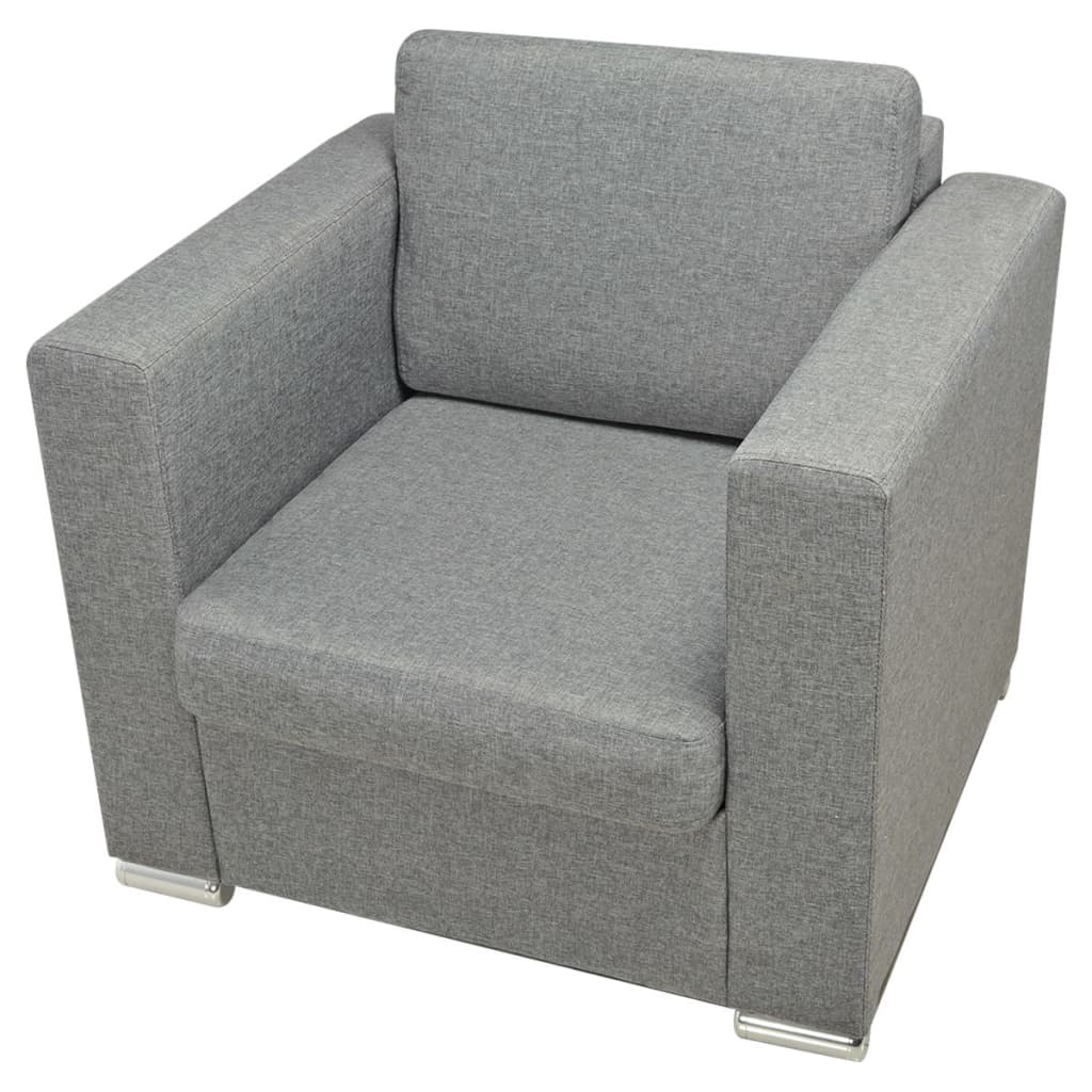 Fauteuil tissu gris clair