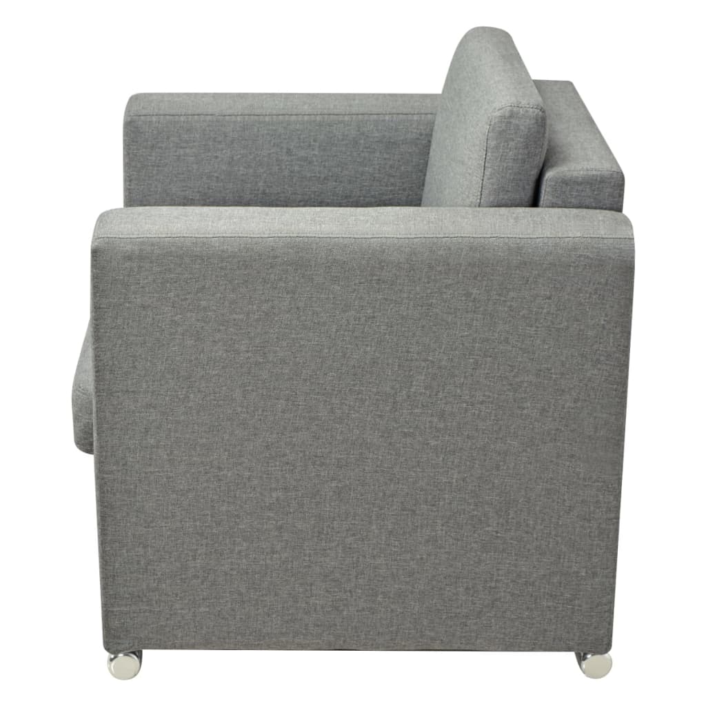Fauteuil tissu gris clair