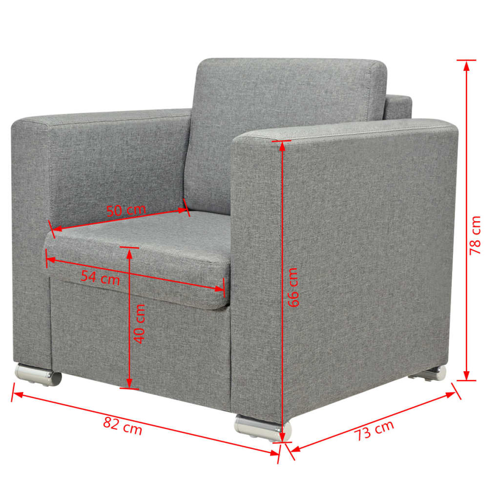 Fauteuil tissu gris clair