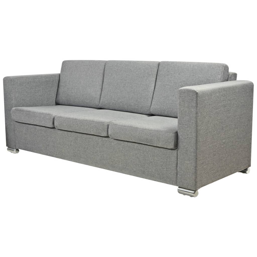 Canapé 3 places en tissu gris clair