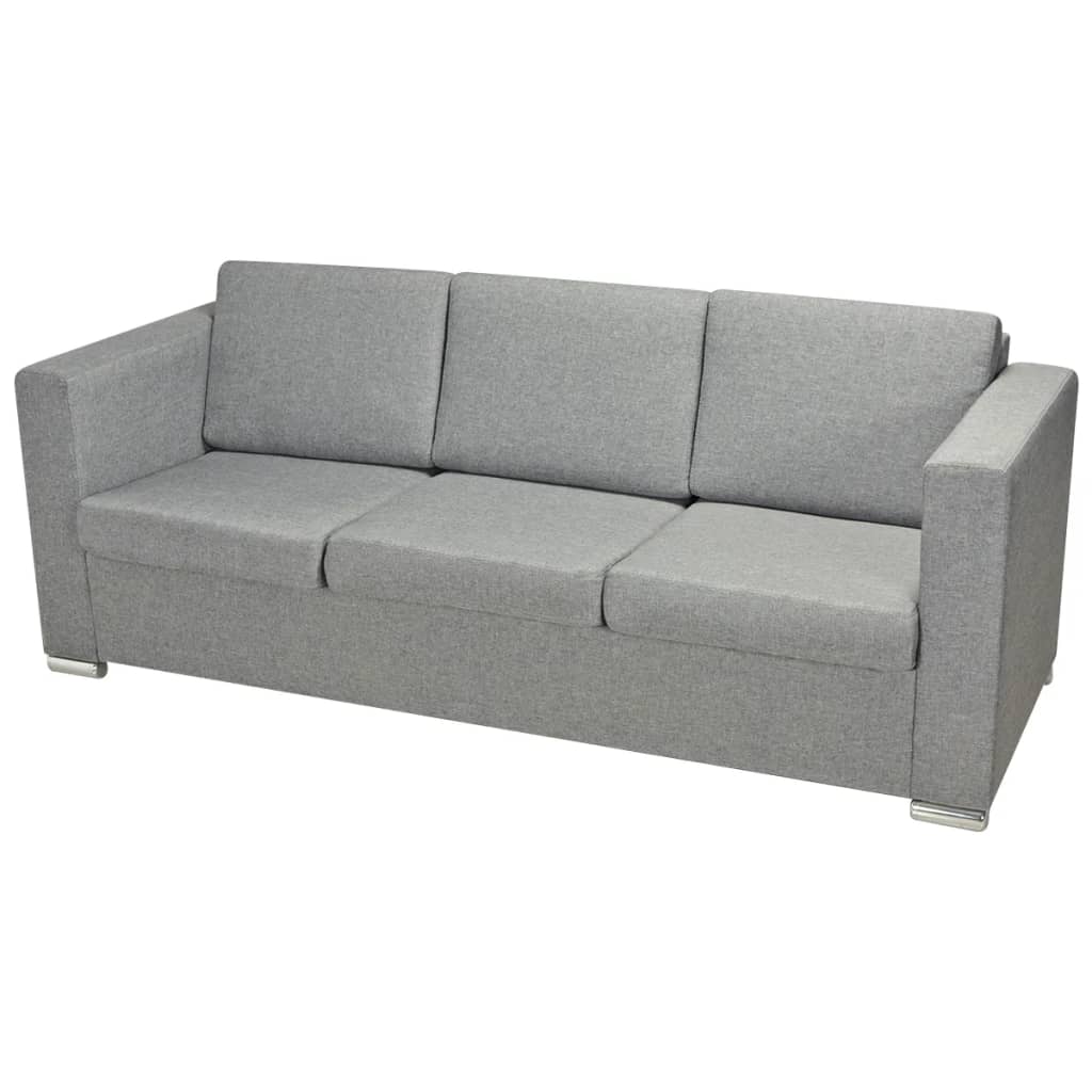 Canapé 3 places en tissu gris clair