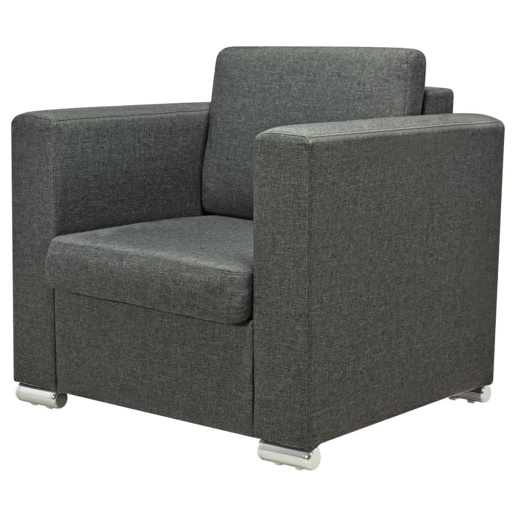 Fauteuil tissu gris foncé