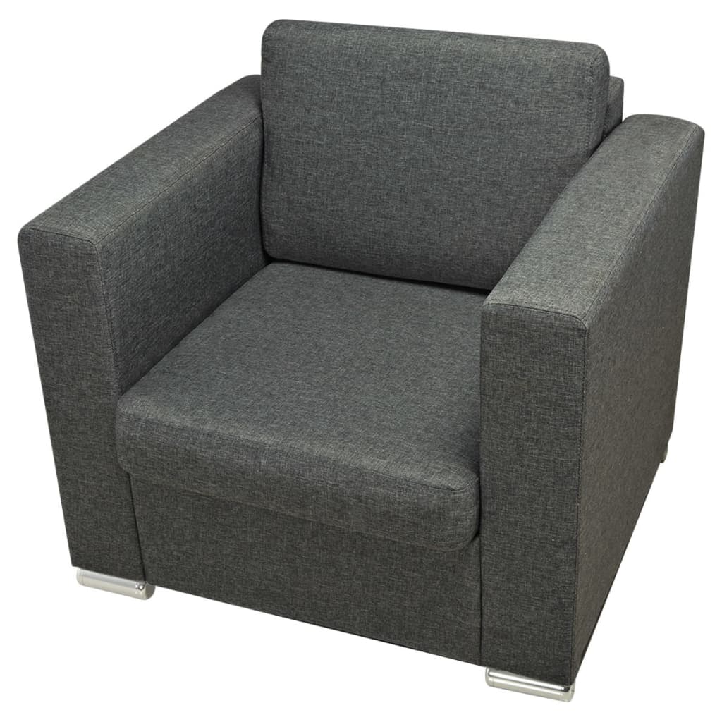 Fauteuil tissu gris foncé