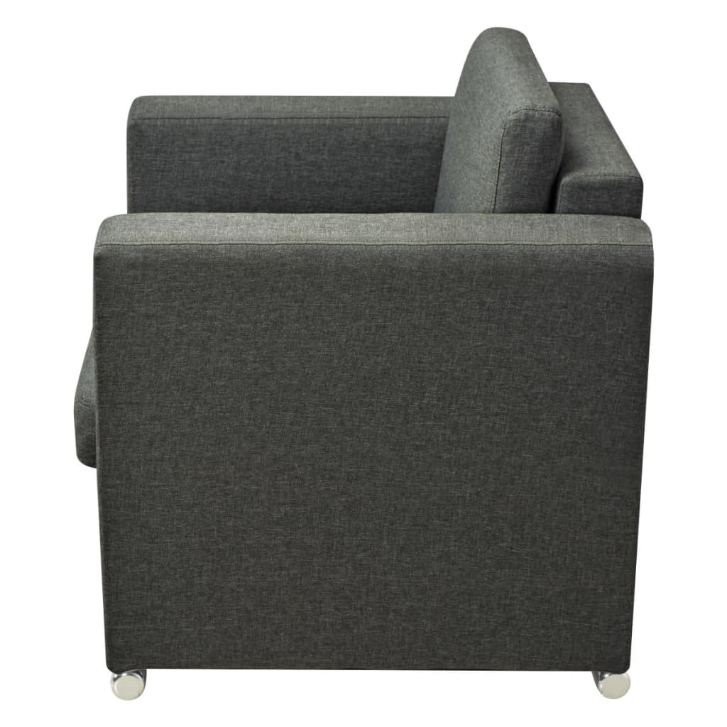 Fauteuil tissu gris foncé
