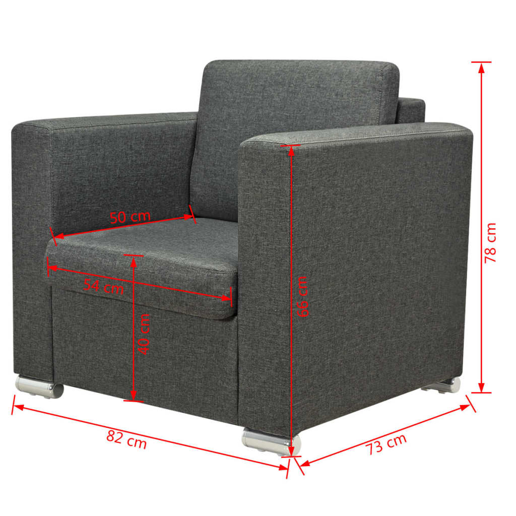 Fauteuil tissu gris foncé