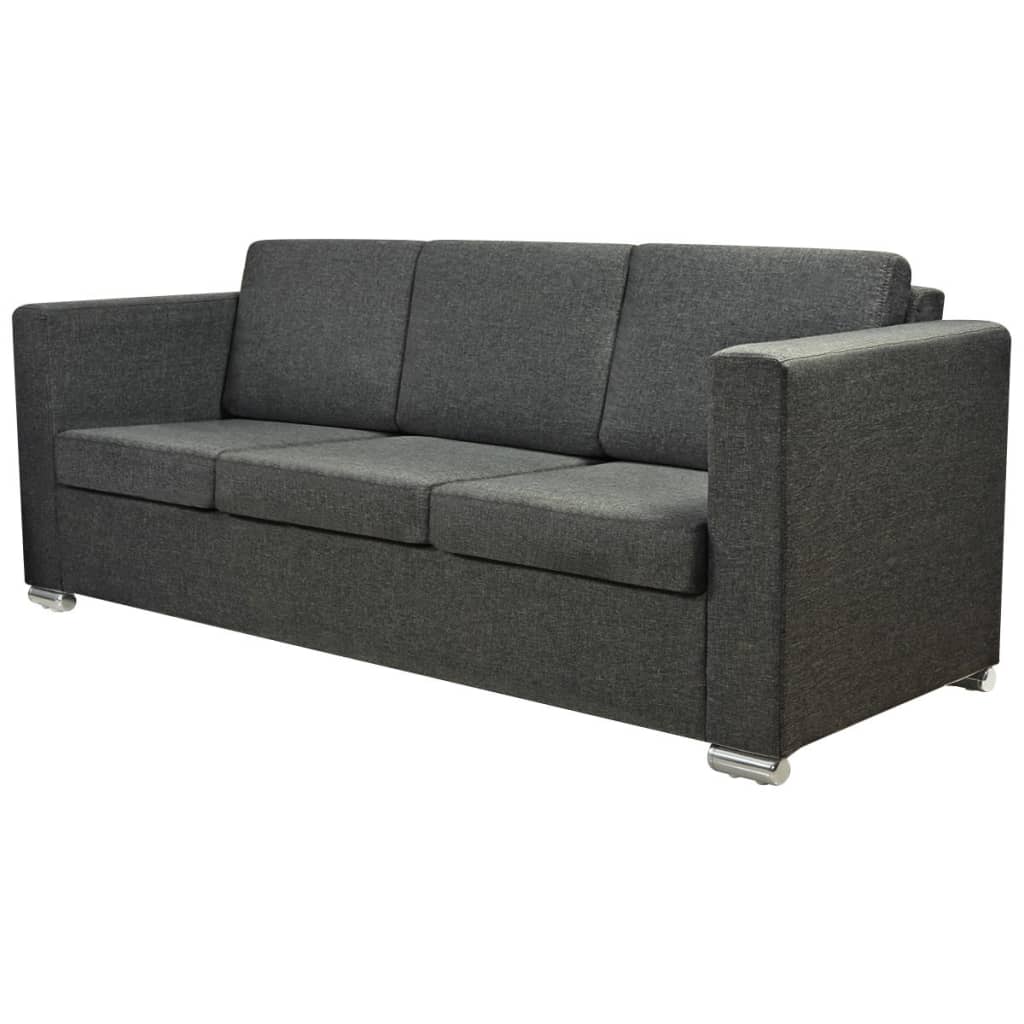 Canapé 3 places en tissu gris foncé