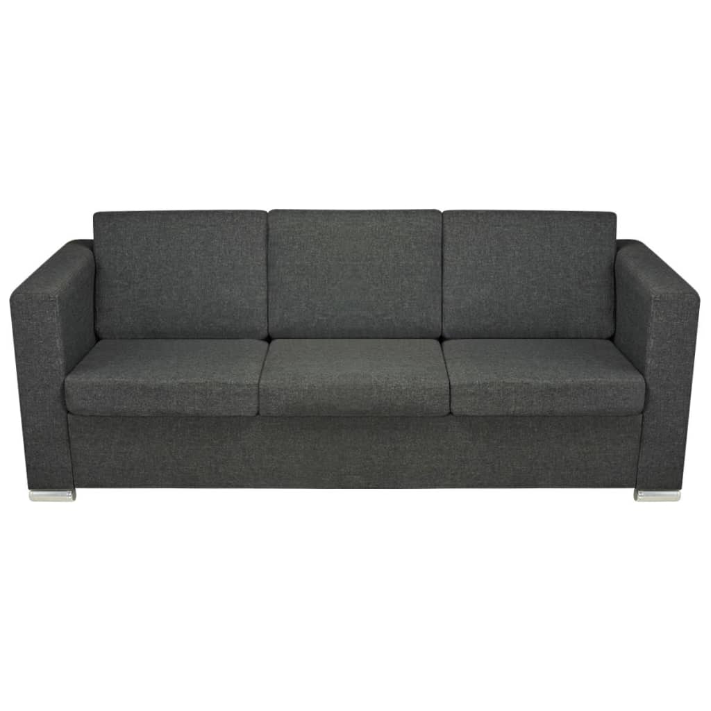 Canapé 3 places en tissu gris foncé
