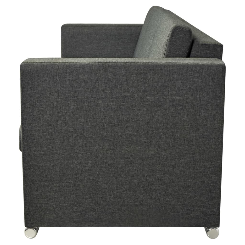 Canapé 3 places en tissu gris foncé