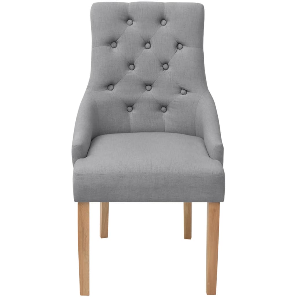 Dining chairs 2 pcs. Light grey fabric