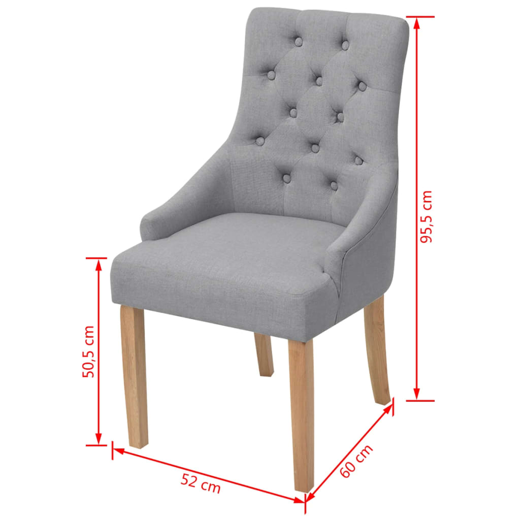 Dining chairs 2 pcs. Light grey fabric