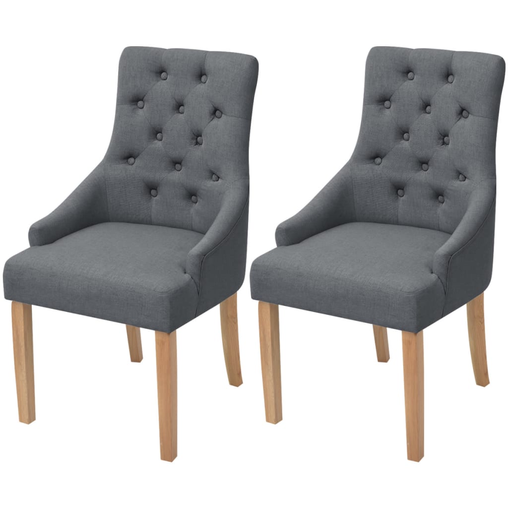Dining chairs 2 pcs. Dark grey fabric