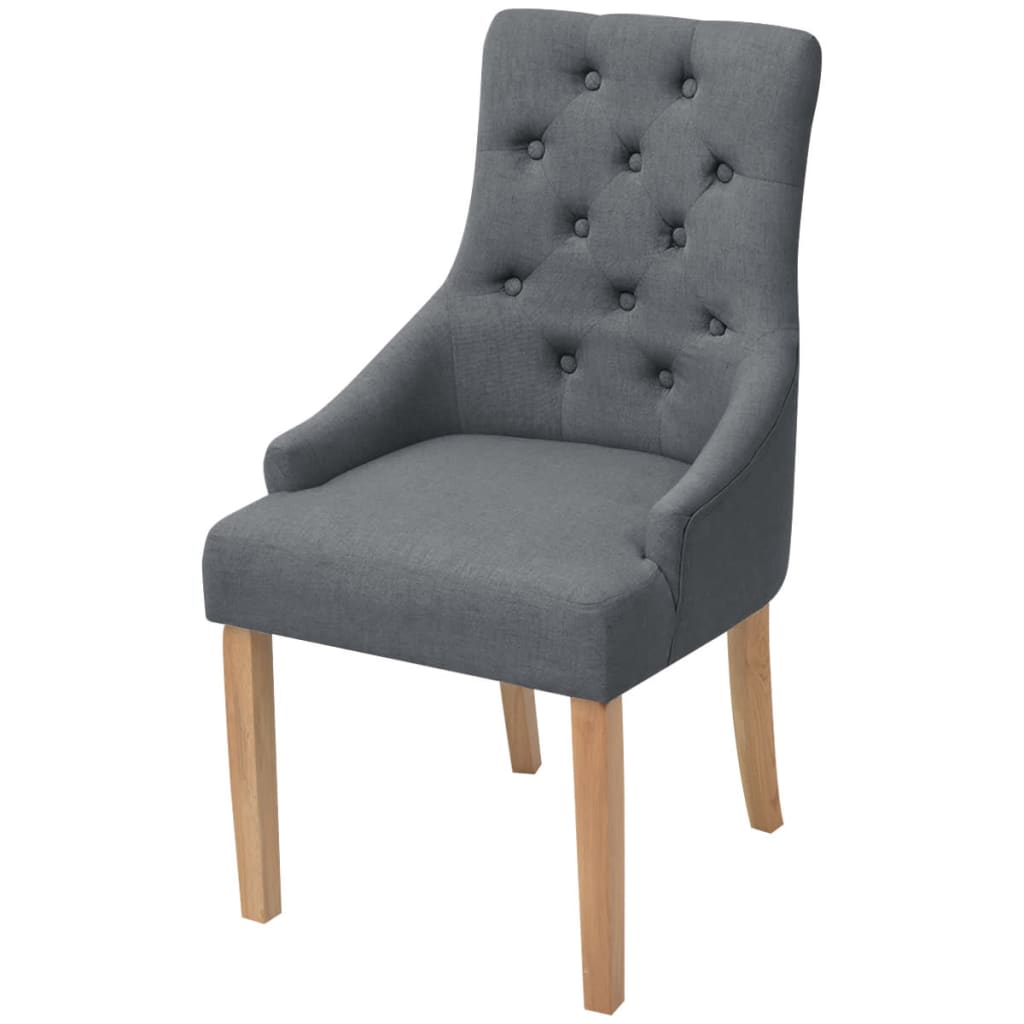 Dining chairs 2 pcs. Dark grey fabric