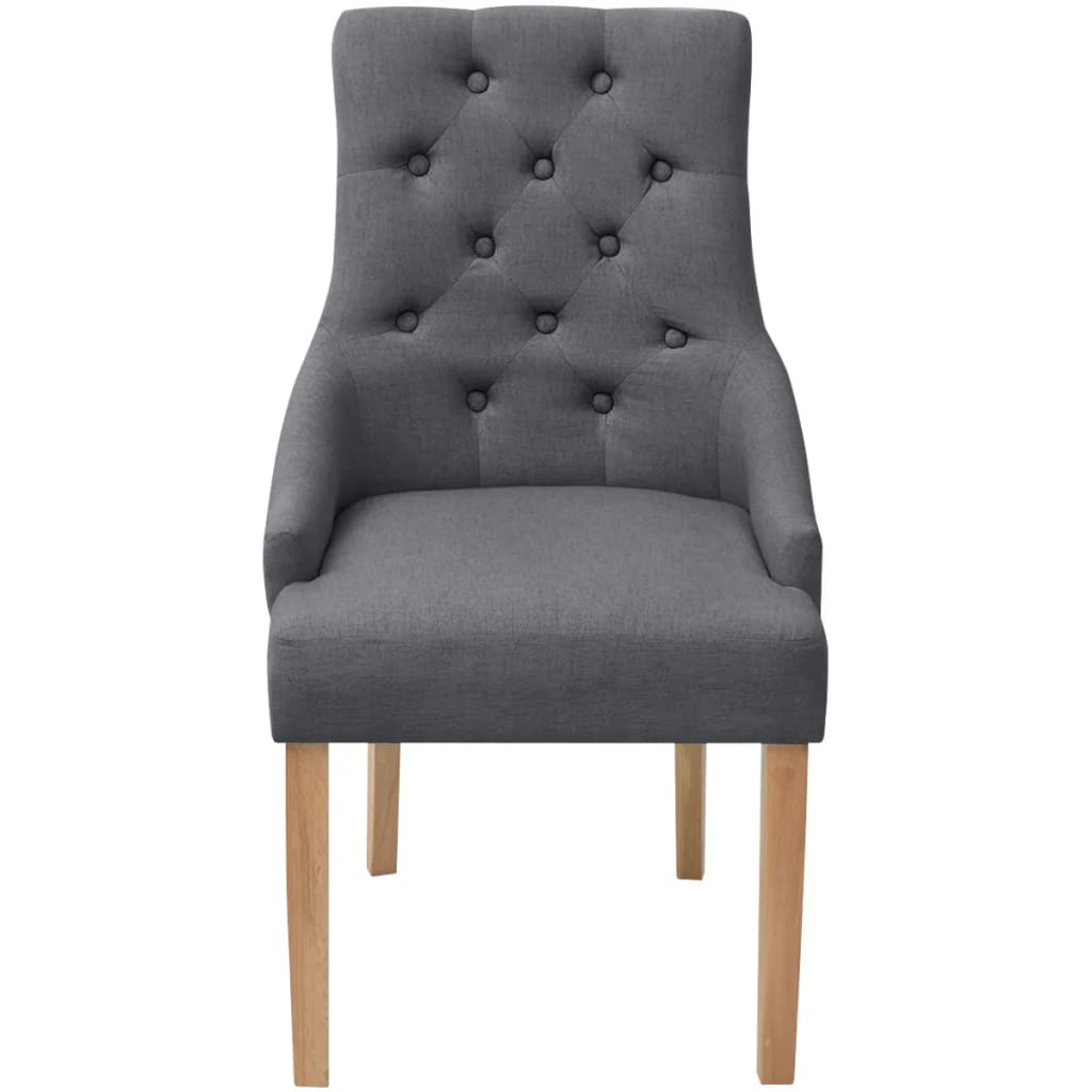 Dining chairs 2 pcs. Dark grey fabric