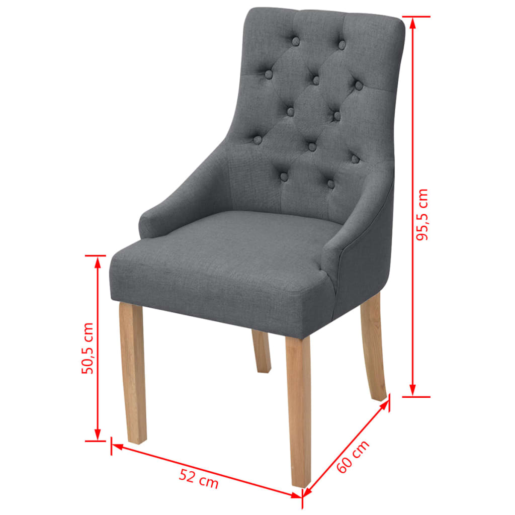 Dining chairs 2 pcs. Dark grey fabric